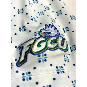 Puma FGCU Mens Polo Shirt Blue Geometric Print Size XL Polyester